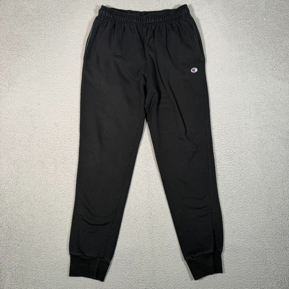 Champion Pants Mens Large Black Athletic Fleece Jogger Elastic Waist Drawstring